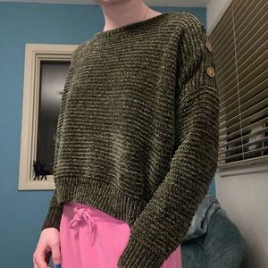Dark Green Sweater, Size Small, Brand Poof Apparel